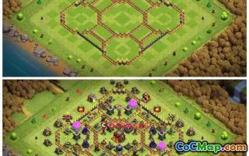 Town Hall 10 Hybrid Base - Clash of Clans Symmetric Design #23666