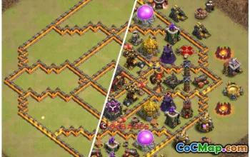Town Hall 10 Hybrid Base Design for Clash of Clans CWL #23474