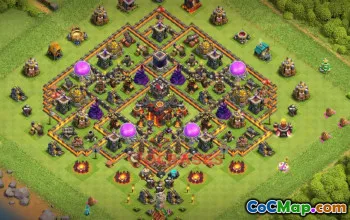 Town Hall 10 Hybrid Base | Symmetrical Clash of Clans Defense #48858