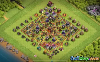Town Hall 10 Hybrid Square Base | Clash of Clans Strategy #51554
