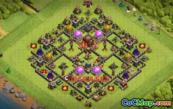 Town Hall 10 Trophy Base | Anti 3 Stars & Symmetric Design #23338