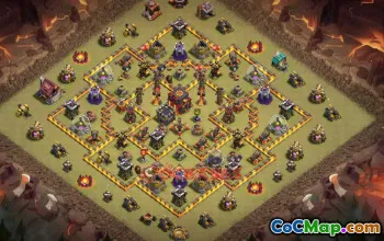 Town Hall 10 War Base - Clash of Clans | Copy Base Link #50265