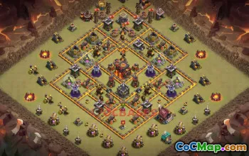 Town Hall 10 War Base - Clash of Clans Defense Layouts (Copy Link) #50266