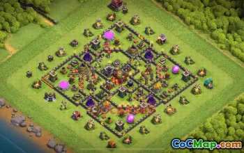 Town Hall 10 War Base - Clash of Clans Defense Strategy #50245