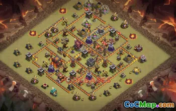 Town Hall 10 War Base - Clash of Clans Defense Strategy #50300