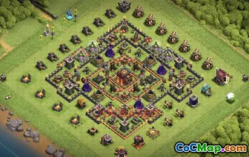 Town Hall 10 War Base | Clash of Clans Defensive Base Link #50250