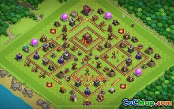 Town Hall 10 War Base | Clash of Clans TH10 Anti-3 Star #52393