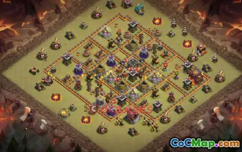 Town Hall 10 War Base | Clash of Clans War Defense Link #50302