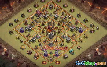Town Hall 10 War Base | Clash of Clans War Defense Link #50307