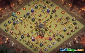 Town Hall 10 War Base - Clash of Clans War Layouts & Copy Link #50294