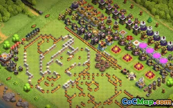 COC的市政厅11基本布局：有趣与进度地图＃12970