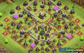 市政厅11 COC基础布局：家庭，战争与奖杯地图＃14498