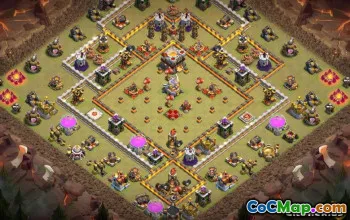 市政厅11 COC基础布局：战争，奖杯和家庭地图＃13691