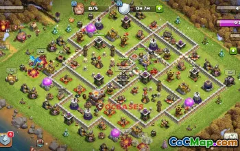 Town Hall 11 Hybrid Base: Anti 2/3 Stars, Trophy Focused #23448