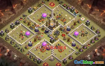 Town Hall 11 Hybrid Base - Anti Electro Dragon & Queen Walk #23107