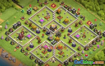 Town Hall 11 Hybrid Base | Clash of Clans Anti-3 Star & E-Drag #50158