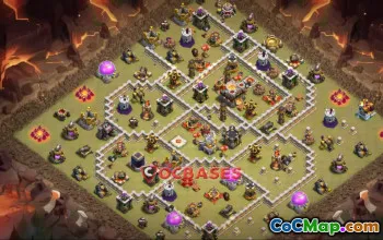 Town Hall 11 Hybrid Base for Clash of Clans - Anti Air & CWL #22761