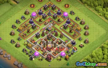 Town Hall 11 Trophy Base - Clash of Clans Anti 3 Star⭐ Design #52389