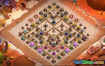 Town Hall 11 Trophy Base for Anti-3 Star Defense #55408