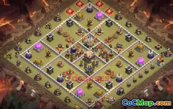 Town Hall 11 War Base | Clash of Clans War Defense Link #50217