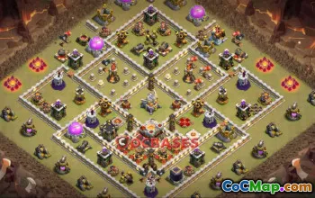 Town Hall 11 War Base: Compact Anti-Ground & Air Design #24080
