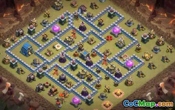 COC的市政厅12基本布局 - 战争地图和更多＃13180