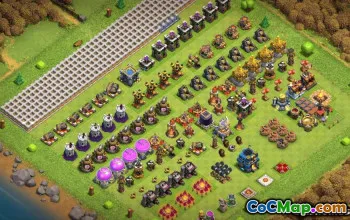 Tòa thị chính 12 Bố cục cơ sở COC: Bản đồ làng quê hương & Tiến độ #13983