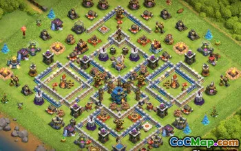 市政厅12 COC基础布局：家庭，战争，奖杯地图＃11873
