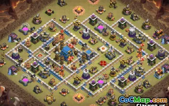 Ratusz 12 Układy bazy COC: dom, mapy wojenne i trofeum #14588