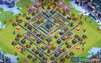 市政厅12 COC基础布局：战争，奖杯和家庭地图＃10186