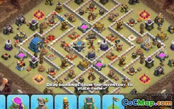 市政厅12 COC基础布局：战争，奖杯和家庭地图＃9847