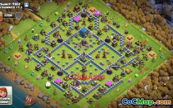 Town Hall 12 Hybrid Base: Anti 2-Star & Electro Dragon #23610