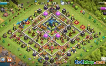 Town Hall 12 Hybrid Base | Clash of Clans Layout & Copy Link #49537