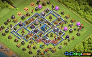 Town Hall 12 War Base – Anti e-Dragon Clash of Clans | Base Link #48805