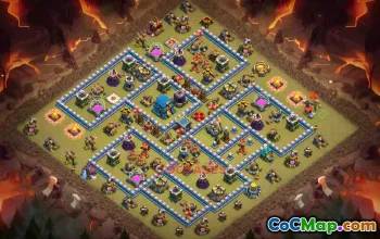 Ратуша 12 Военная база — Clash of Clans | Скопировать базовую ссылку № 18693