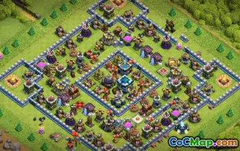 Layouts de base da prefeitura 13 para CoC: War, Trophy & Home #13549