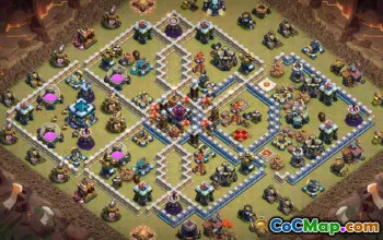 Layouts da base da prefeitura 13 CoC: mapas de casa e guerra #16378