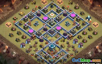 Balai Kota 13 Tata Letak Pangkalan COC - Peta Rumah, Perang & Trofi #9371