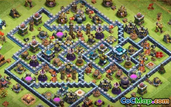 Tòa thị chính 13 Bố cục cơ sở COC: Hybrid, Farming & hơn thế nữa #15163