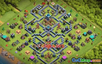 Town Hall 13 Hybrid Base: Anti 3 Stars & Electro Dragon #21059