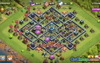 Town Hall 13 Hybrid Base | Clash of Clans Anti-3 Star Design #49445