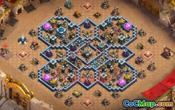 Town Hall 13 Hybrid Base | Clash of Clans | Copy Base Link #49467