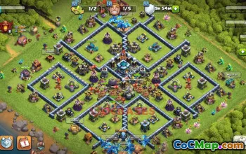 Town Hall 13 Hybrid Base | Clash of Clans | Copy Base Link #50708