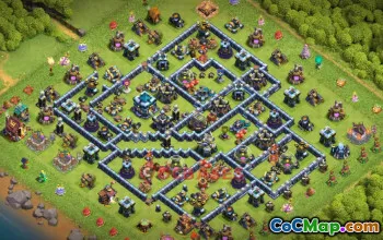 Town Hall 13 Hybrid Base - Clash of Clans Defense #52501