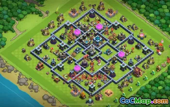 Town Hall 13 Hybrid Base | Clash of Clans TH13 Link #52376
