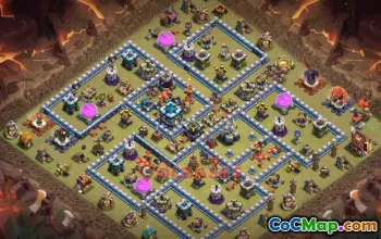 Town Hall 13 Hybrid Base for Clash of Clans | Titan League Guide #48792