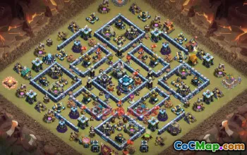 Town Hall 13 Trophy Base - Anti-3-Star Design #55664