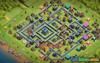 Town Hall 13 Trophy Base - Anti 3 Star, Symmetric Design #20264