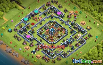 Town Hall 13 Trophy Base: Anti 3 Stars Symmetric Design #20283