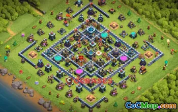 Town Hall 13 Trophy Base: Anti 3 Stars, Symmetric Design #20936